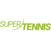 L'immagine mostra il logo di SuperTennis, una rete televisiva italiana dedicata al mondo del tennis. Il logo ha un design moderno con il nome "SuperTennis" in un carattere stilizzato di colore verde.